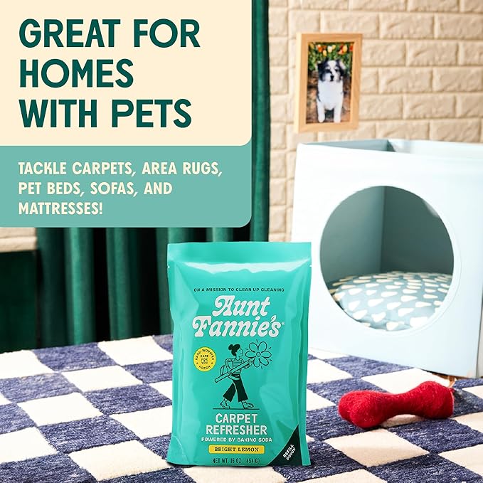 Aunt Fannie's Carpet Bundle, Includes One 16 oz Carpet Refresher Shaker and Three Refills, Bright Lemon Scent, Pack of 4