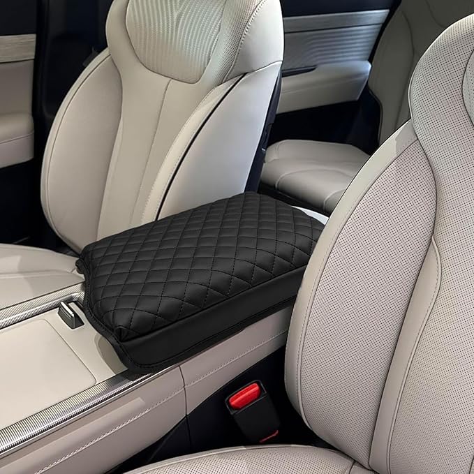Zxiaochn Console Armrest Cover for Hyundai Palisade 2020 2021 2022 2023 2024 2025 2026, Armrest Lid Leather Protector, Center Console Cushion Interior Accessories