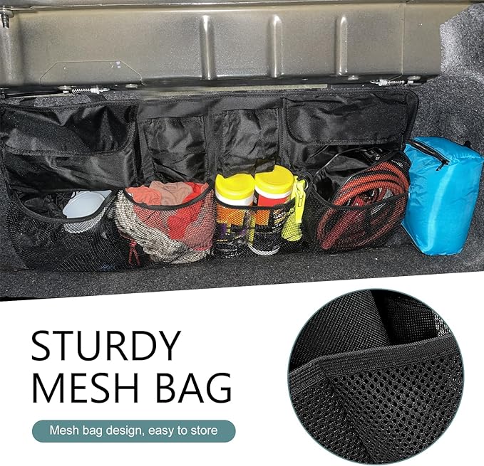 Car Trunk Organizer, Hanging Trunk Organizers, Large Capacity Back Seat Storage Bag, Foldable Cargo Organization Storage Bags Accessories, for SUV, Truck, Van