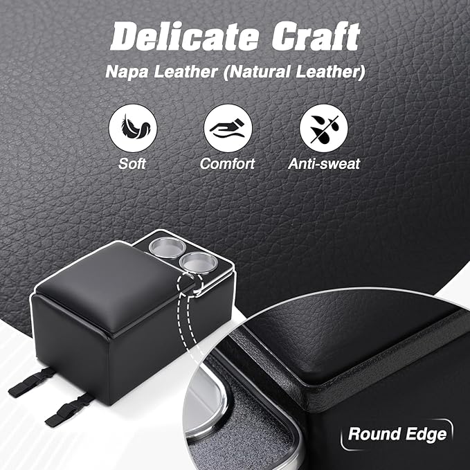 Upgraded Bench Seat Center Console with Extra Large Cup Holder & Phone Holder, Universal Car Armrest Storage Box Organizer for Truck & SUV & Van Automotive Central Console for Back Bench Seat