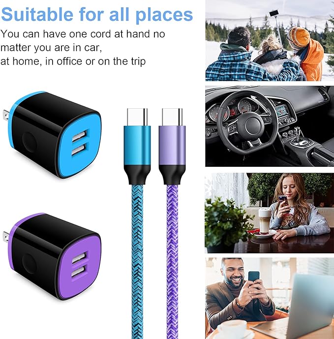 Type C Charger Fast Charger Block Wall Plug Android USB C Cord C Charger Cable Fast Charging for Samsung Galaxy S23 S22 S21 Ultra/S21 Plus/S21/S20/S20 FE/S10/S9/A10e/A32/A71/Note 20 10 9,Moto G8/G7