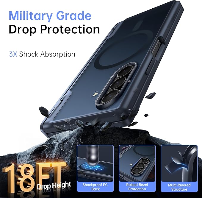 MOBOSI Magnetic for Z Fold 7 Case with Privacy Screen Protector, Samsung Galaxy Z Fold7 Cover[Compatible with Magsafe & Full Body Hinge Protection] Shockproof Phone Cases for zfold 7, Black