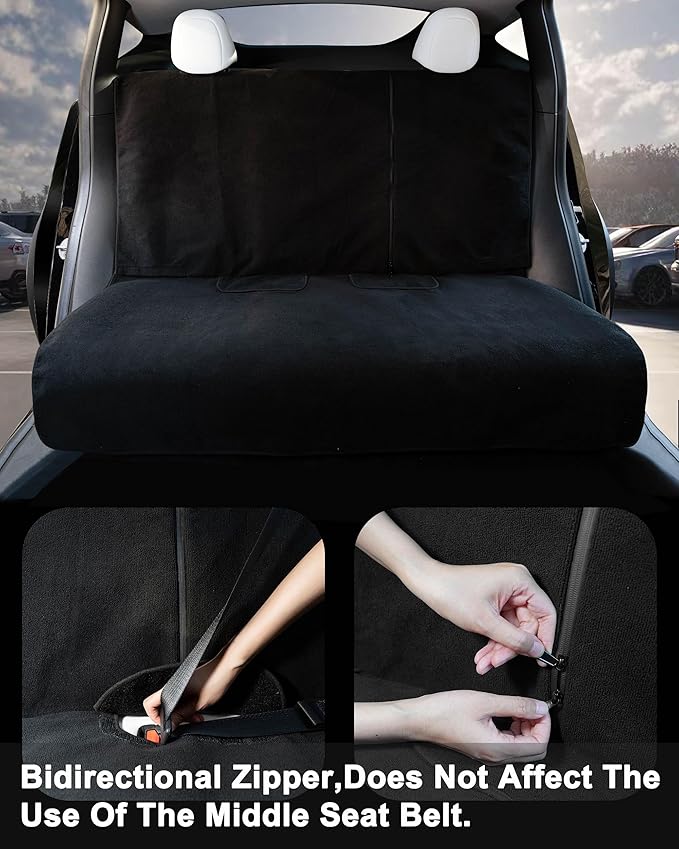 Upgraded for Tesla Model Y Juniper Rear Seat Cover Towel,Waterproof Seat Protector Seatcovers Pet and Chlid Liner Sweetproof,Non-Slip Seat Mats for Tesla Accessories 2026