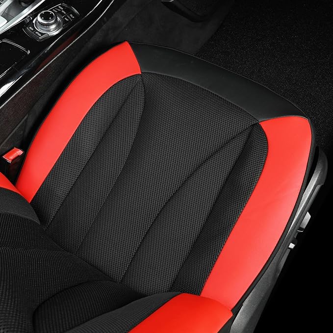 GIANT PANDA Custom Fit Front Toyota Car Seat Cover for Rav4 Camry Highlander Corolla Prius,3D Air Mesh Breathable Seat Protector Summer,Red 2 Pack
