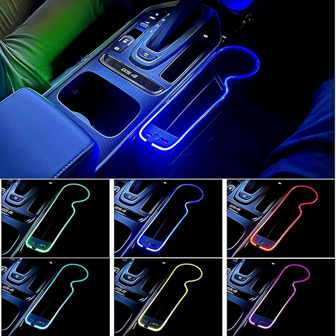 7 Color Led Car Seat Gap Filler Organizer Car Seat Pocket Gap Filler with USB+C Fast Charger,Car Gap Organizer Storage 2023 Console Side Seat Gap Filler fit for Passenger Side(Black-passenger side)