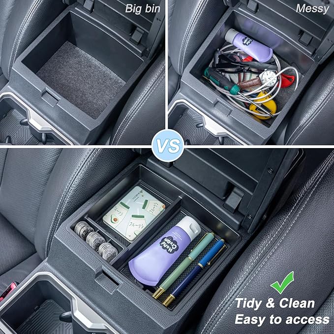 JKCOVER 2PCS Center Console Organizer Compatible with 2024 2025 2026 Toyota Tacoma(4th Gen) Center Console Tray and Divider Storage Accessories
