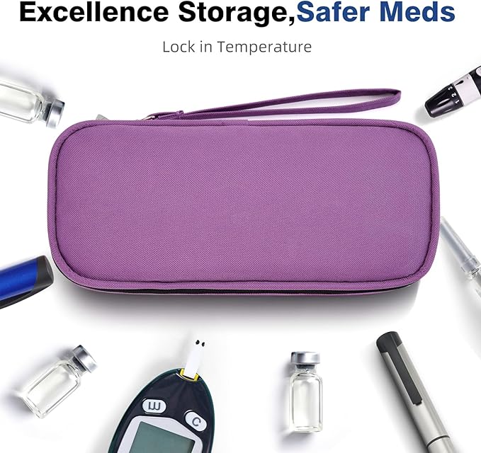 apollo walker Insulin Cooler Travel Case Diabetic Medication Cooler with Ice Packs and Insulation Liner insulin cooler travel case tsa approved