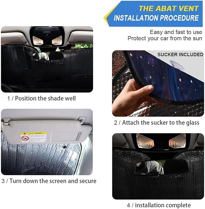 xigua Wolf Car Windshield Sunshade Foldable Front Window Sun Visor Protector for Car,SUV,Truck - Keep Vehicle Cool,55 x 27.6 Inch