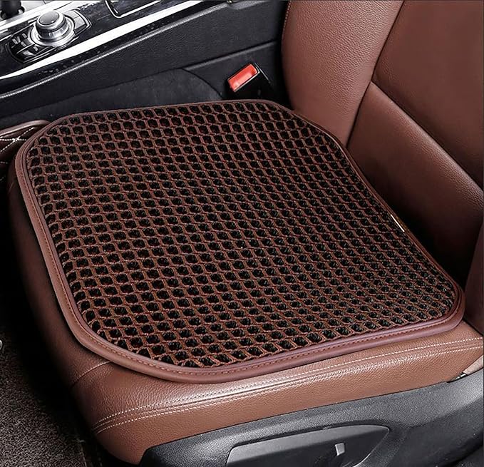 New Summer Cooling Ventilated Air Mesh Seat Cushion Pad for Car,Universal Breathable Vented Seat Cover Fits Car SUV Truck Van Pickup for Driving Seat (Brown-SeatCushion-1Pcs)
