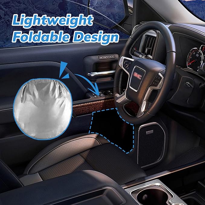 Windshield Sun Shade Original American Flag USA Patriotic Design - Folding Car Front Window Sunshade for Cars SUV Trucks, Max UV Blocking and Keep The Vehicle Cool XL