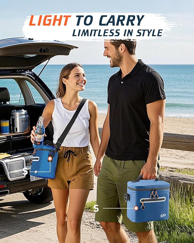 Soft-Sided Cooler Bag, 7/16/30 Can Insulated Lunch Box, Waterproof, Leak-Proof, Portable Lunch Bag for Work, Beach, Drink, Travel, Camping, Picnic