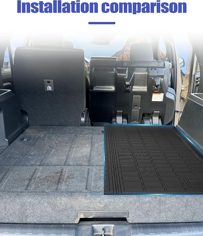 Cargo Liners Backrest Mat for Toyota 4Runner Hybrid Accessories 2025 2026 with Hook&Loop Rear Trunk Mat Rear Seat Back Cover Protector All Weather Anti-Slip Split Dog Liner 3 PCS