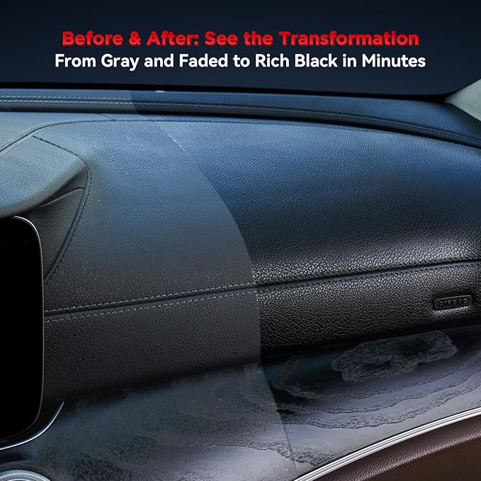 BlackBoost Black Restorer - for Car Interior Dash, Exterior Trim, Bumpers & More on Plastic, Rubber, Vinyl | Deep Penetrating Formula, UV Protection