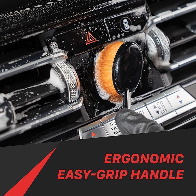 Maxshine 3-Piece Detailing Brush Set | Large, Medium, Small Sizes, Ultra-Soft Bristles, Ergonomic Handles | Multi-Purpose Car Cleaning, Chemical Resistant, Easy to Clean