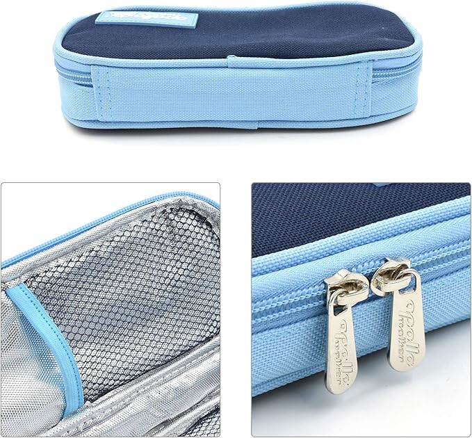 Goldwheat Portable Insulin Cooler Travel Case Diabetes Medication Organizer Medical Cooler Bag with 2 Ice Packs