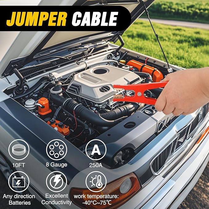 Nilight Car Emergency Kit with Jumper Cable Air Compressor Tire Repair Essential Tools First Aid Alligator Connector Electrical Kit for Travel Camping Outdoor Cars Truck SUV RV