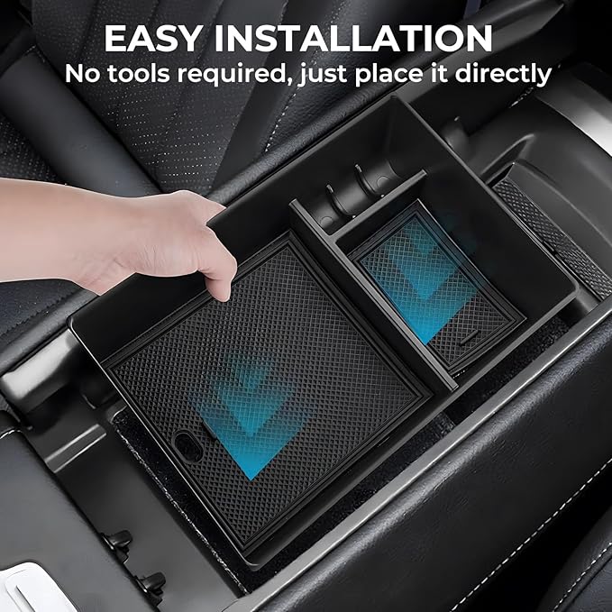 Center Console Organizer Tray Storage Box for Mercedes Benz EQS 450+ 400 580 AMG SUV/EQE 350 350+ 500, Interior Accessories Insert Tray Storage Box for 2026 2025 2024 2023 EQS/EQE, Black