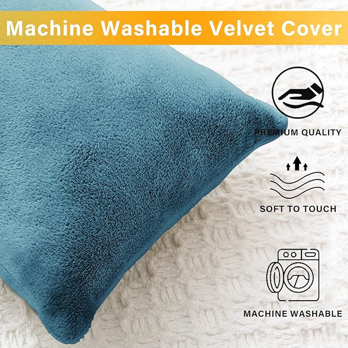 2 Pack Small Pillow, Memory Foam Mini Pillow 11 X 7 Inches for Travel, Sleeping, Nap and Neck, Knee, Lumbar Support, Tiny Cushion for Pet, Dogs (Lake Blue)