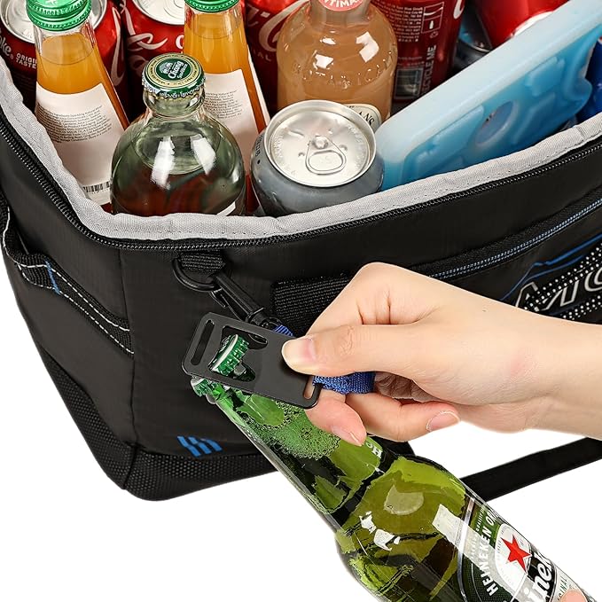 ZEEMO Large Collapsible Insulated Cooler Bag, 48 Cans Leakproof Soft-Sided Portable Cooler for Camping, Travel, Picnic, Beach, Backyard, Parties, Black