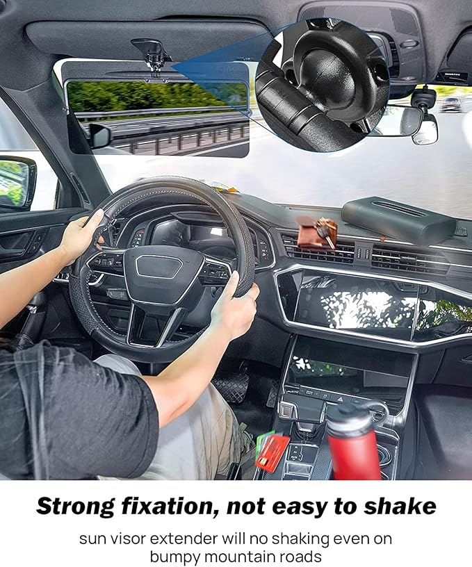 JOYTUTUS Sun Visor for Car, 2 Pack Polarized Sun Visor Extender Universal Anti-Glare Easy to Install, UV400 Car Visor Extension Protect from Glare/UV Ray/Stray Light