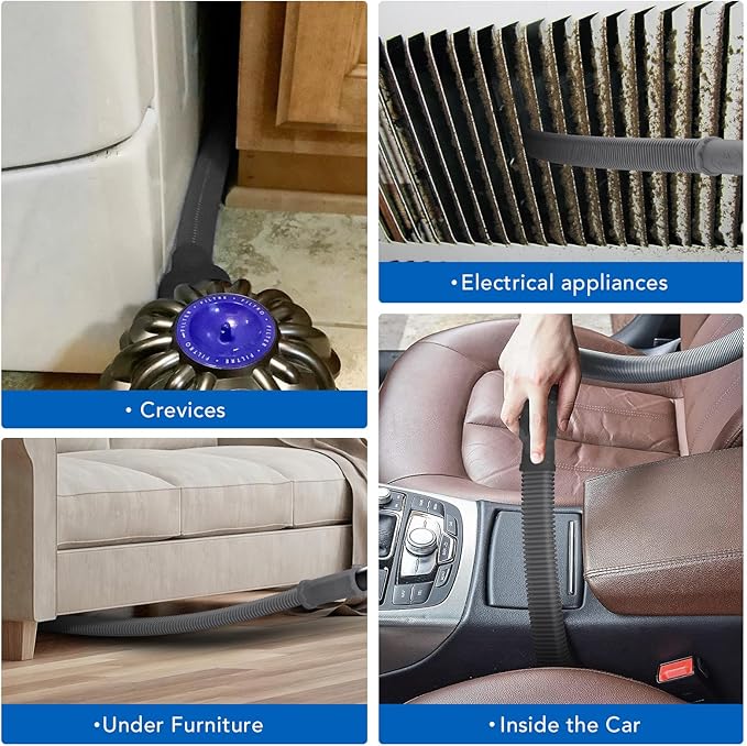 Sealegend Upgrade Dryer Vent Cleaner Kit Vacuum Hose Attachment Compatible with Most Vacuum Cleaner, Quickly Lint Remover Cleaning Supplies, Deep Gray