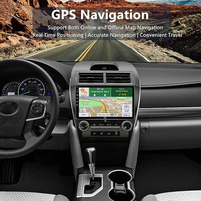 Car Radio for Toyota Camry 2012-2014: 8-Core 4GB+64GB Android 15 Stereo Replacement with Wireless CarPlay Android Auto - 10.2 inch Touchscreen Head Unit with GPS Bluetooth WiFi