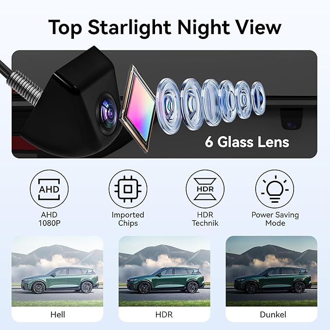 AHD 1080P Vehicle Backup Camera IP69K Waterproof Night Vision HDR 170° Wide Angle Metal Housing,Universal Reverse Rear View Backup/Front View Camera for Cars Pickup Trucks SUV RV Vans