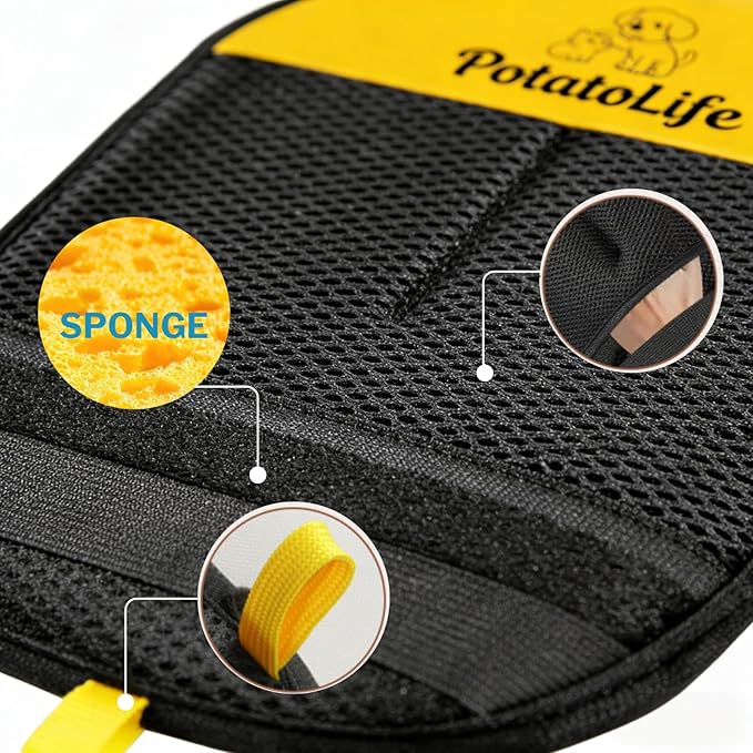 PotatoLife Pet Hair Removal Glove Upgraded Reusable Electrostatic Washable Fur Remover for Dogs Cats, Grooming Mitt for Couch, Sofa, Furniture, Carpet, Clothing and Car Seat, Large, 1PCS