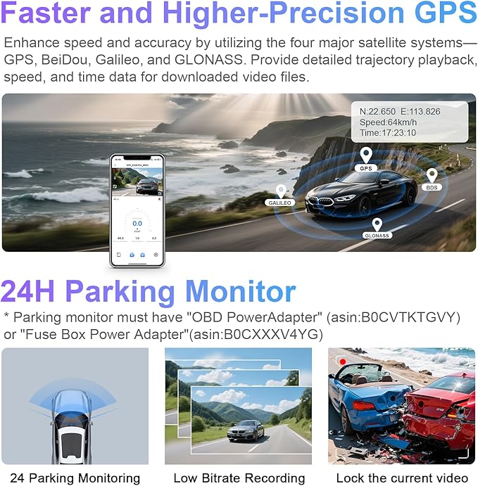 Front 4K HDR Dash Cam STARVIS 2 IMX678, Custom Fit for Subaru Crosstrek 2018 2019 2020 2021 2022 2023 (Model A),Base Limited Premium Sport etc, 5GHz WiFi, GPS, 64GB Card