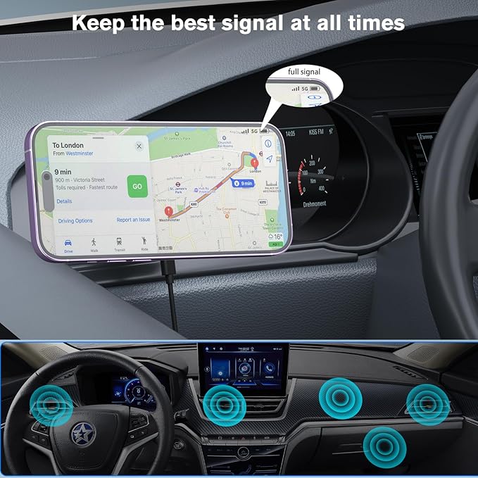 OHLPRO for Magsafe Car Charger for Women Men, Magnetic Wireless Car Mount for iPhone 17 Pro Max, 16/15 Series, 15W Fast Charging Phone Holder Vent and Dashboard