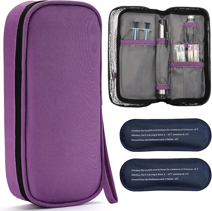apollo walker Insulin Cooler Travel Case Diabetic Medication Cooler with Ice Packs and Insulation Liner insulin cooler travel case tsa approved