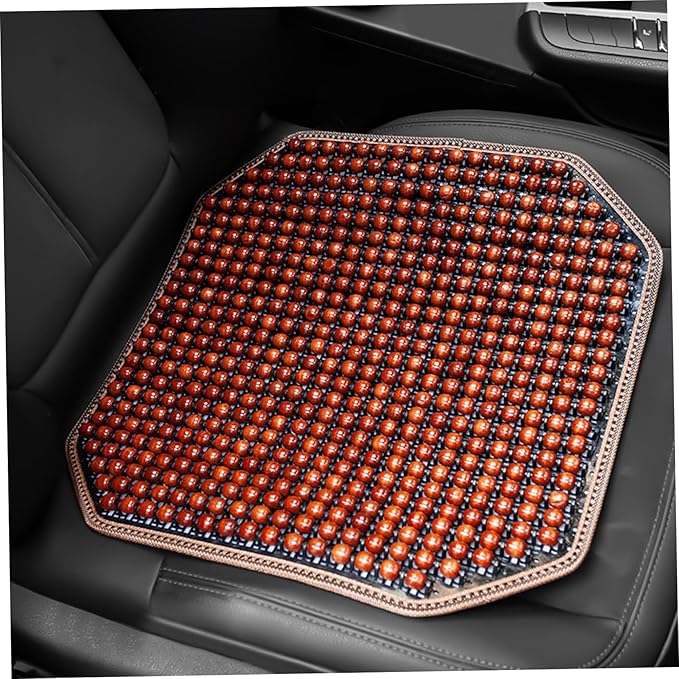 Car Beads Seat Cover Car Seat Cover Wooden Beads Summer Car Seat Cover Wooden Bead Cool Car Cushion Mat for Home Office Summer Chair Cushion.