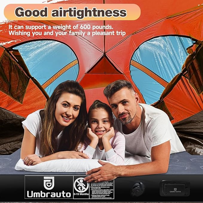 Umbrauto Built-in Pump Air Mattress for 5.5-5.8ft Short Truck Bed, Inflatable Full-Size Pickup Airbed for Ford F150, Chevy Silverado, GMC Sierra, Dodge Ram, Toyota Tundra, Nissan Titan Outdoor Camping