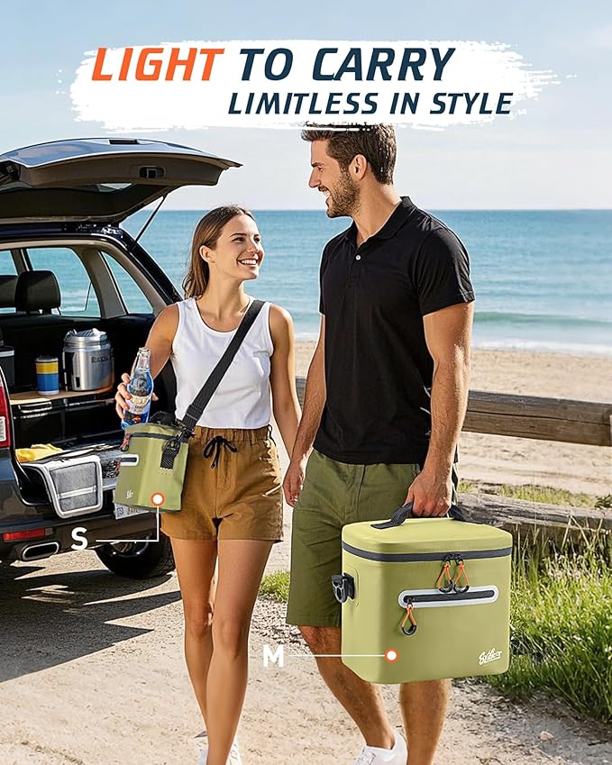 Soft-Sided Cooler Bag, 7/16/30 Can Insulated Lunch Box, Waterproof, Leak-Proof, Portable Lunch Bag for Work, Beach, Drink, Travel, Camping, Picnic