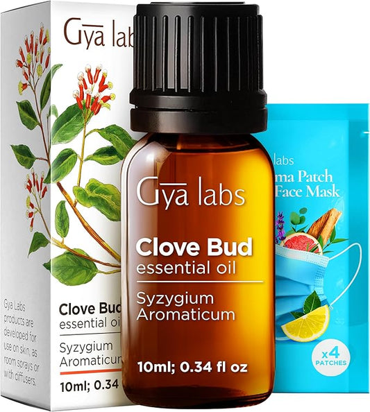 100% Pure Clove Essential Oil - 0.34 Fl Oz - Clove Oil for Hair, Skin, Diffuser, Aromatherapy & DIY Candle Making Scent
