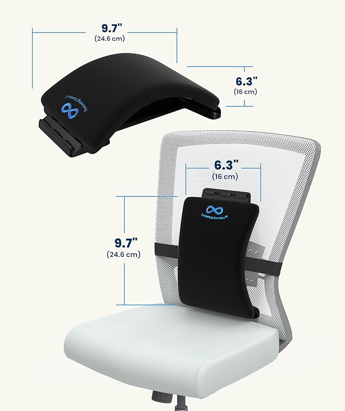 Everlasting Comfort Lumbar Support Board Back Stretcher for Lower Pain Relief - Adjustable Spine Decompression with 88 Acupressure Nodes - Back Cracking Device with Chair Strap for Posture Correction