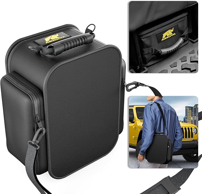 MIKKUPPA Under Seat Storage - Compatible with 2007-2024 Jeep Wrangler JK JL JLU Sports Rubicon Gladiator JT - Portable Rear Under Seat Storage Organizer Tool Kit