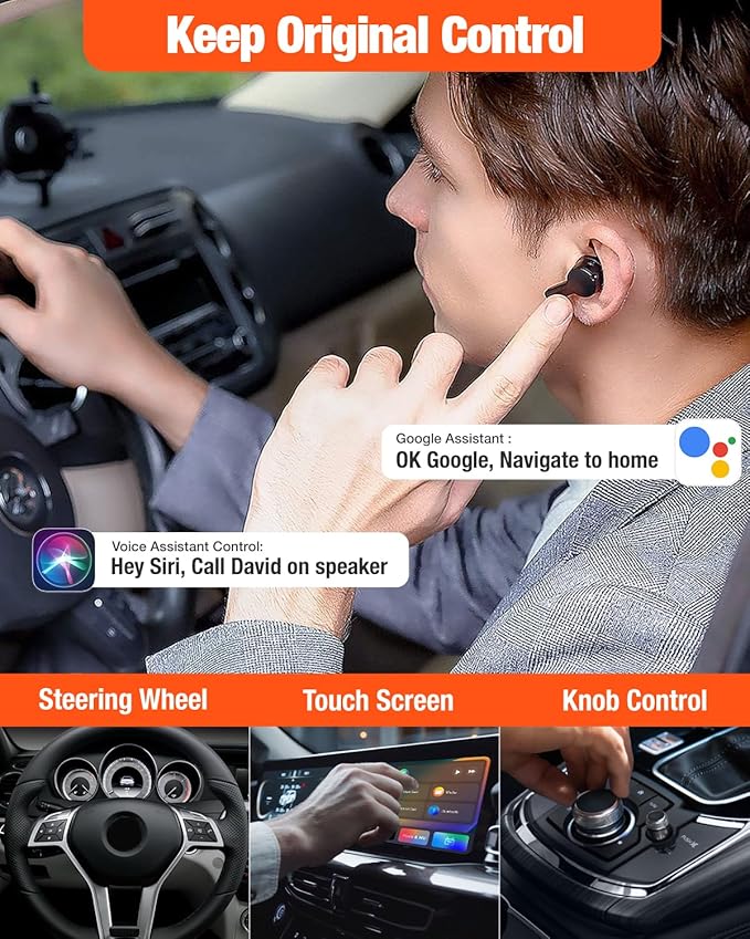 Netflix CarPlay Adapter, Magic Box YouTube Hulu Disney+ TikTok, Wireless CarPlay Adapter Only for Original Cars with Wired CarPlay and Android Auto Blue