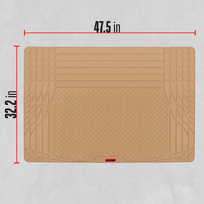 Motor Trend FlexTough Contour Heavy Duty Rubber Car Floor Mats with Cargo Liner - All Weather Full Set Front & Rear fits Most Cars Truck SUV, Automotive Floor Mats