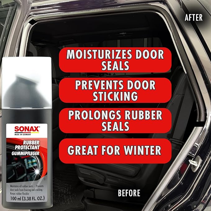 SONAX Rubber Protectant | GummiPfleger | Rubber Trim and Seal Conditioner | Prevents Sticking in Winter | Easy Application | Prolongs Rubber Seals | 340100