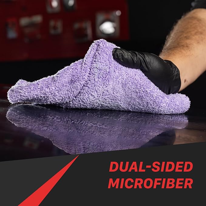 Maxshine 16”x24” Edgeless Purple Microfiber Towel (500GSM) - Double-Sided, Plush Car Drying Towel for Detailing - Professional Auto Detailing