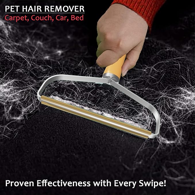 Pack of 2 Pet Hair Remover, Ultimate Dog and Cat Hair Removal Tool for Couch, Carpet, Car Upholstery, Rugs, Clothes and Cashmere Coats - Proven Effectiveness with Every Swipe!
