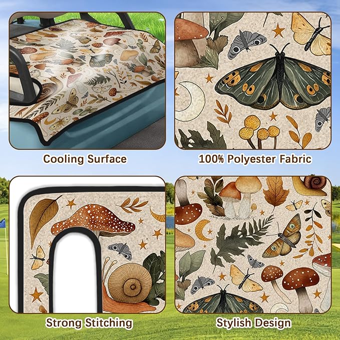 Golf Cart Seat Covers, Butterfly Golf Cart Seat Towel Blanket Club Car for Golf Lover, Golf Cart Accessories, Keep Seat Comfortable and Cool for 2-Seat Golfs Carts, Gifts for Christmas Thanksgiving