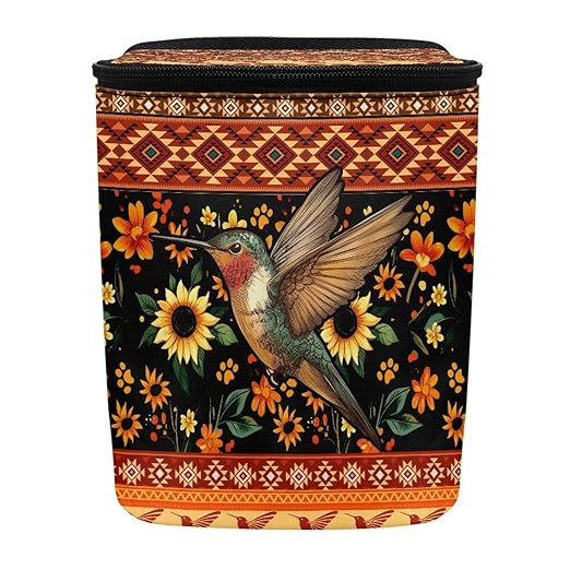 BIGCARJOB Tribal Hummingbird Car Trash Bags for Back Seat Auto Hanging Trash Can with Lid Car Trash Bag Storage Organizer Universal Car Trash Interior Accessories