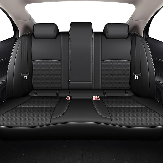 AOMSAZTO Custom Fit Seat Covers for Toyota Camry 2025 2026 LE SE Waterproof Truck Seat Cushion Protectors, Full Set Faux Leather (Black,Camry LE SE)