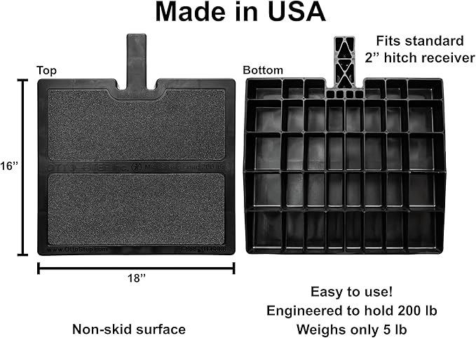 USA Made Otto Step Pet Ramp Step Helps Dogs Get in & Out of Car Van SUV | Portable Lightweight Dog Ramp | Simply Slide into 2 inch Trailer Hitch Receiver | No Tools Needed | Essential Pet Gear |