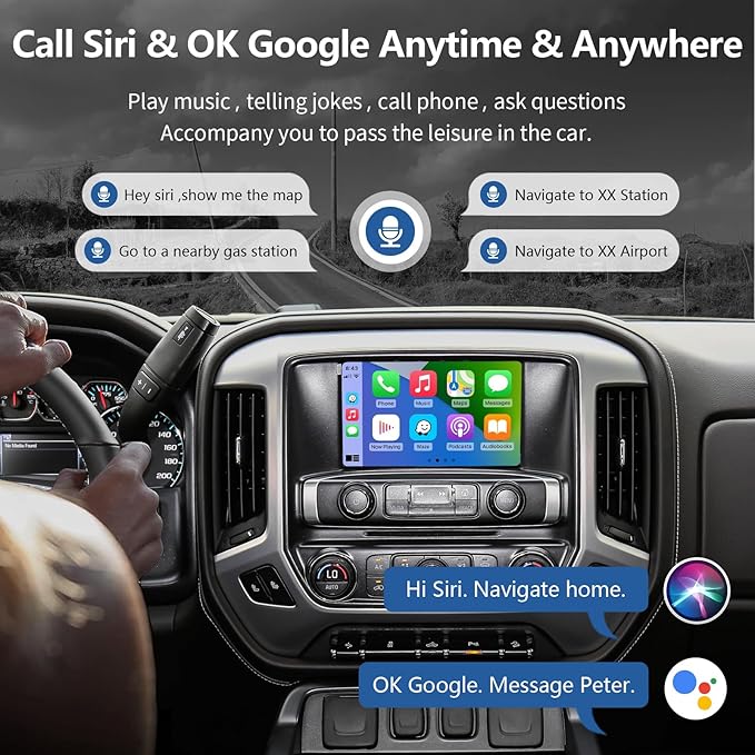 Road Top Wireless CarPlay Android Auto Retrofit Kit for GM HMI 2.0 Cadillac Buick Chevrolet GMC 2014–2020 | CarPlay Interface Decoder Box, Support MirrorLink, Reverse Camera, Navigation