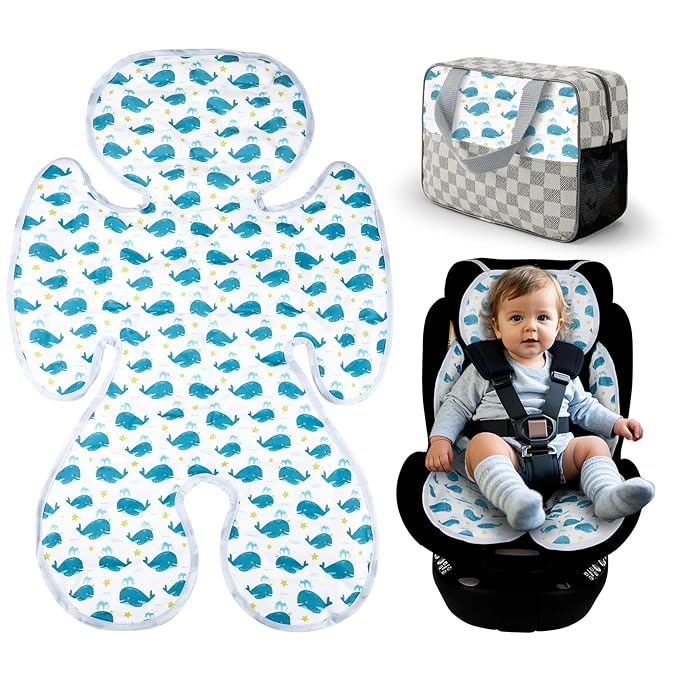 KAKIBLIN Car Seat Cooling Pad, Stroller Cooling Pad for Baby, Universal Double Sided Cooler Pads Gel CarSeat Cooling Pad for Baby Stroller,Chair,Chilling Pads Keep Cool in Summer (Blue)