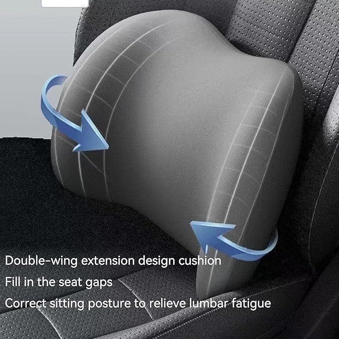 Car Headrest & Lumbar Support Cushion for Dodge Ram Promaster 2013-2020, Ergonomic Memory Foam Neck Head Pillow Seat Adjustable Strap Removable Breathable Interior Accessories,Black