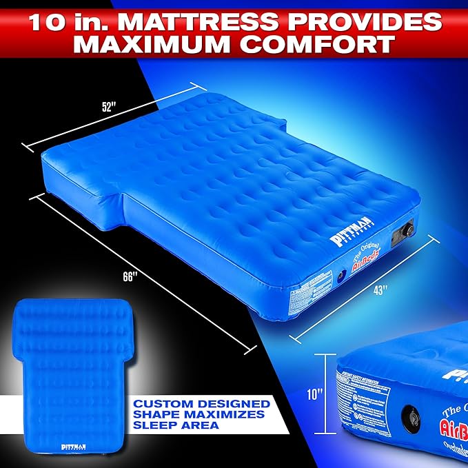 Pittman Outdoors AirBedz PPI-XUV Rear Seat Mattress for SUV and Crossover Vehicles (with Built-in Rechargeable Battery Air Pump) , Blue